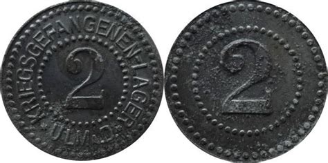 2 Pfennig Ulm Kriegsgefangenen Lager City Of Ulm Notgeld Numista