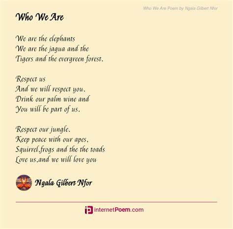 Who We Are Poem by Ngala Gilbert Nfor