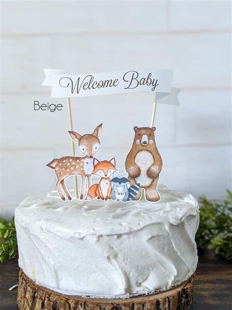 Woodland Cake Topper Woodland Baby Shower Cake Topper Etsy