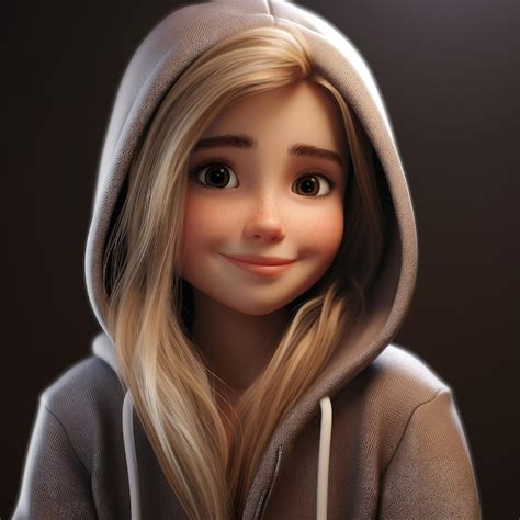 Hermosa Chica Personaje De Dibujos Animados Foto Premium