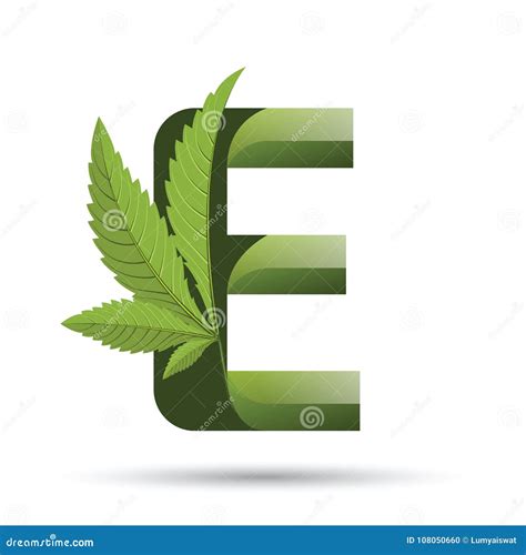 Cannabis Green Leaf Logo Letter E Stock Vector Illustration Of