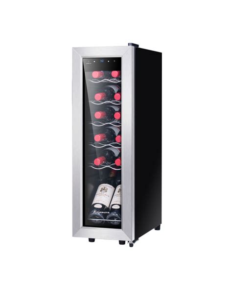 Kalamera 12 Bottle 12 Cuft Free Standing Compressor Wine Cooler With Glass Door With Concealed