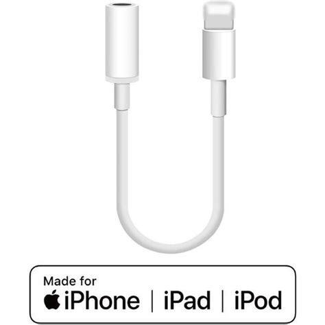 Adaptateur Prise Jack Lightning Pour Iphone Audio Mm Cable