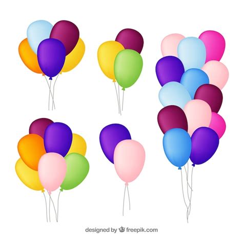 Free Vector Colorful Balloons Bunch Collection In 2d Style