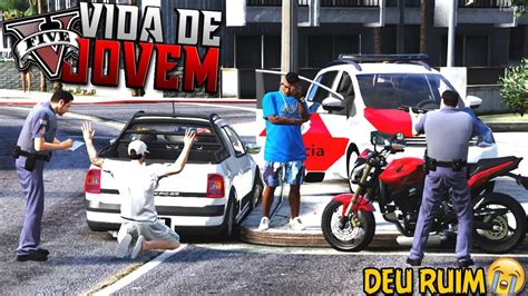 Gta V Vida De Jovem Fiz Minha M Tricula Na Escola Cai Na Blitz