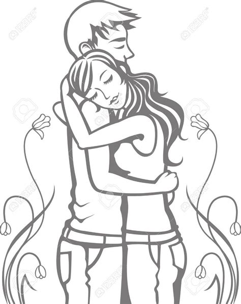 Man And Woman Hugging Drawing At Getdrawings Free Download