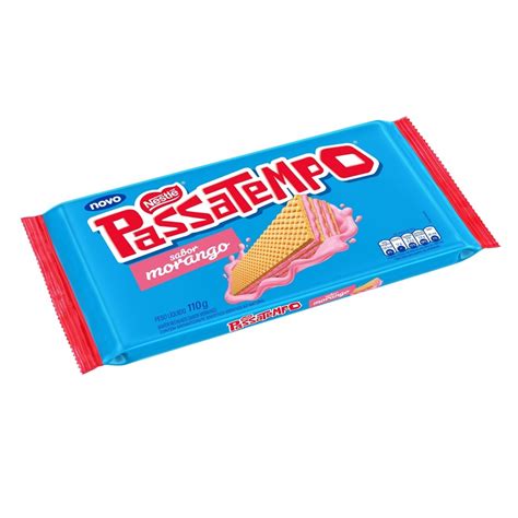 Biscoito Passatempo Wafer Morango 110g Submarino