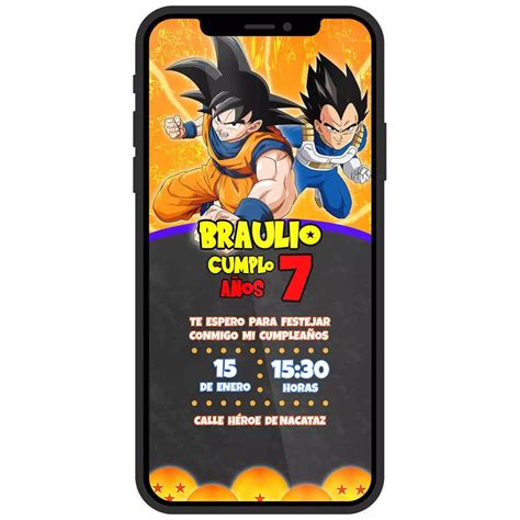 Invitación Digital Dragon Ball Z Divino Detalle