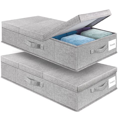 Supowin Underbed Storage Containers Pack Large Organizer Box With