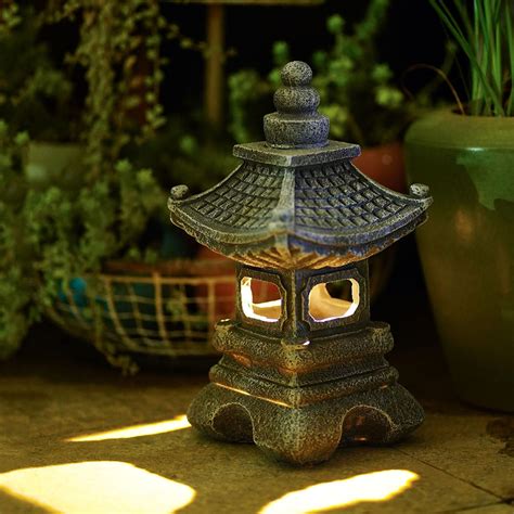 Mua Solar Pagoda Lantern Garden Statue LED Light Outdoor Zen Garden