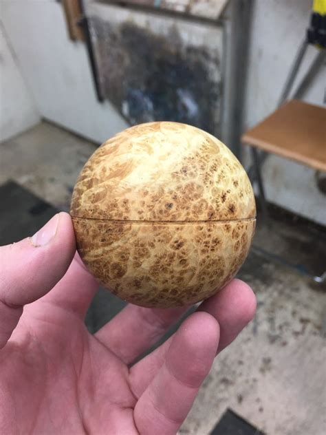 Black Ash Burr Sphere Box Made By George Watkins Wood Turning Wood