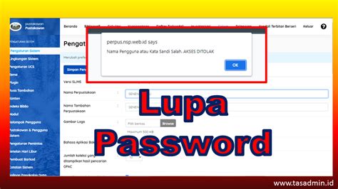 Solusi Lupa Password Admin SLiMS TasADMIN