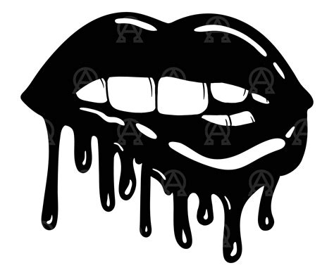 Dripping Lips Svg Dripping Lips Cut File Kiss Svg Sexy Lips Svg Woman Mouth Svg Biting Lips