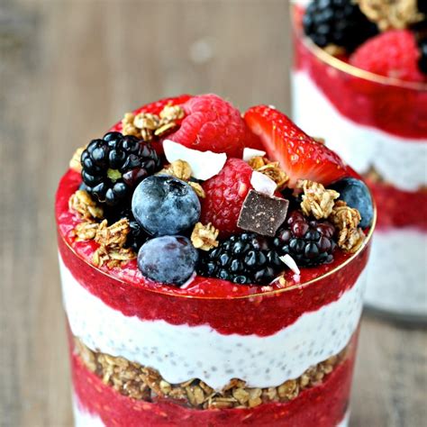 Batch Cooking Berry Chia Pudding Parfaits The Foodie Physician