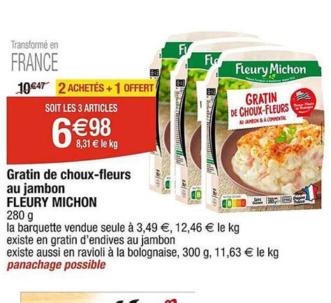 Promo Gratin De Choux Fleurs Au Jambon Fleury Michon Chez Cora