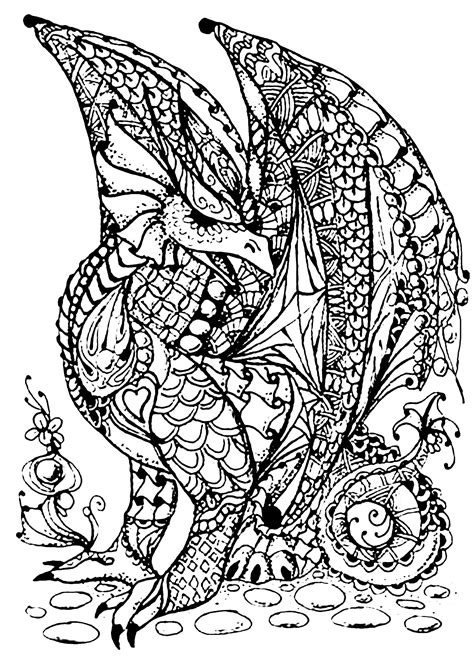 Dragon Full Of Scales Dragon Coloring Pages For Adults