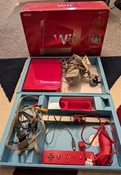 Nintendo Wii Console Red 25th Anniversary Edition Boxed No Game Read