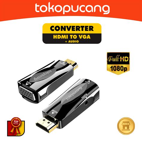 Jual Converter Hdmi To Vga With Audio Full Hd P Adapter Hdmi To