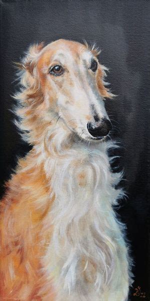 Bild Hund Windhund Barsoi Malerei Von Heike Deininger Kunstnet