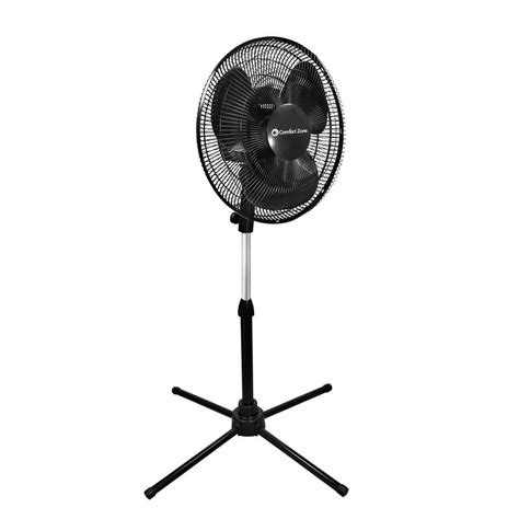 Comfort Zone In Black Oscillating Pedestal Fan Czst Btebk The