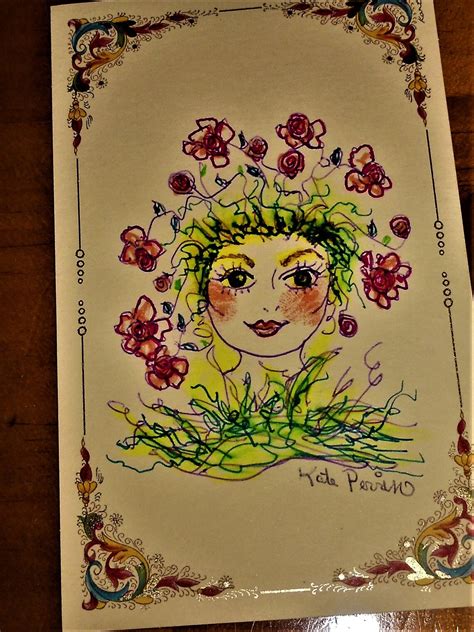 Original Floral Fairy Kate Perrin Card Envelope Kates Unique Art Etsy