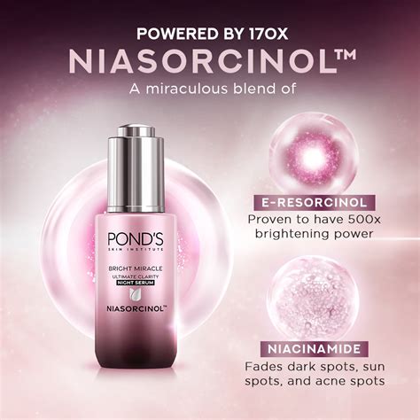 POND'S Bright Miracle Night Serum 30G with Niasorcinol (Niacinamide and ...