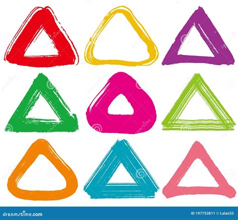 Triangle Set Brush Stroke Illustration Stock Vector Illustration Of