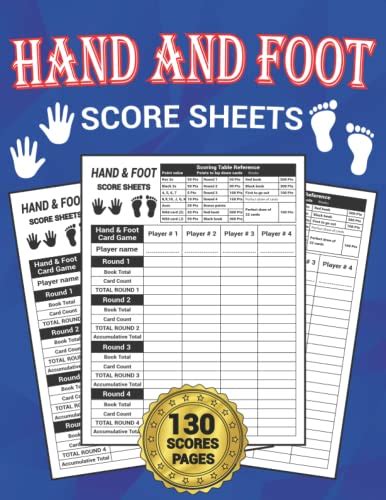 Hand And Foot Score Sheets 130 Large Score Sheets Game Pads Personal