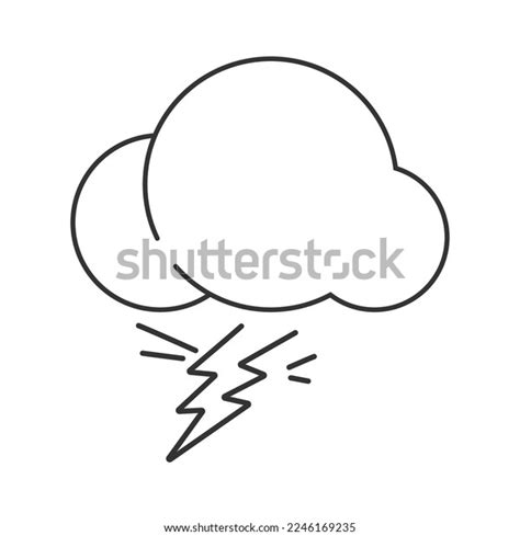 Cloud Lightning Bolt Vector Sketch Icon Stock Vector Royalty Free