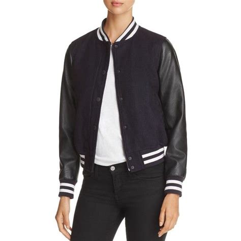 Faux Leather Sleeve Womens Varsity Jacket