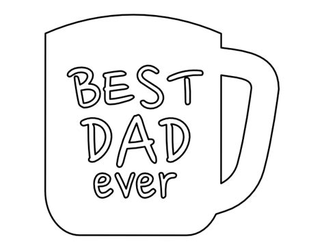 Printable Best Dad Ever Mug Coloring Page