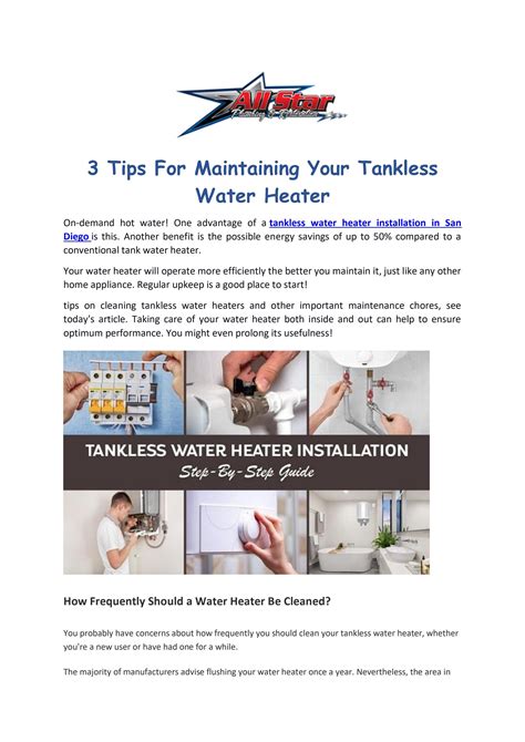 Tips For Maintaining Your Tankless Water Heater By Allstarplumbing