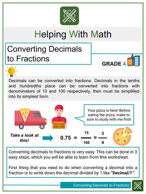 Converting Fractions To Decimals Worksheet Answers Printable Word Searches