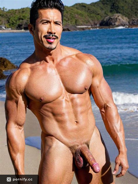Matured DILF Muscular Horny Japanese Guy Nude On The Beach Pornify
