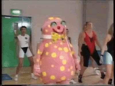 Excercise Noel Edmonds GIF - Excercise Noel Edmonds Mr Blobby - Discover & Share GIFs