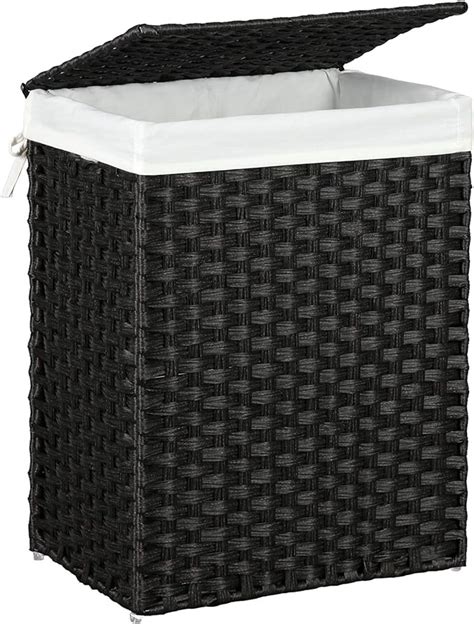 Songmics Laundry Hamper With Lid 238 Gallon 90 L Synthetic Rattan