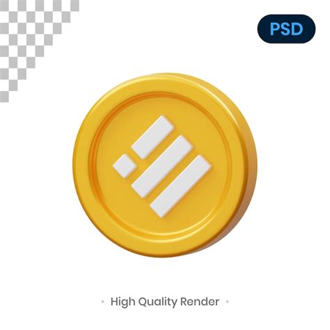 Premium Psd Binance Usd Coin D Render Illustration Premium Psd