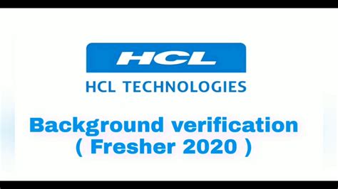 HCL Background Verification BGV Process Fresher Joining 2021 YouTube