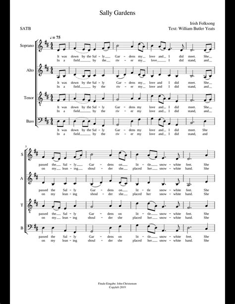 Down By The Sally Gardens Anonymous Traditional Sheet Music For Piano Download Free In Pdf