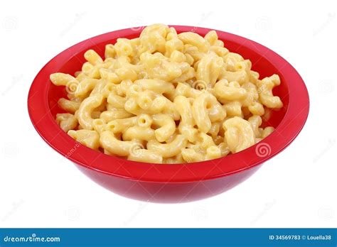 Macaroni Cheese Red Bowl Angle Stock Photos Image 34569783