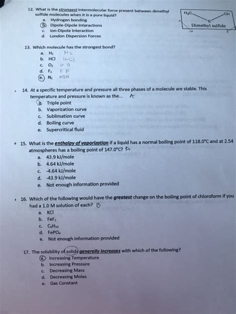 Solved 12 What Is The Strongest Intermolecular Force Chegg