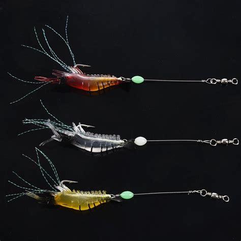 3Pcs Lot Shrimp Soft Fishing Lure 9Cm 6G Artificial Bait With Luminous