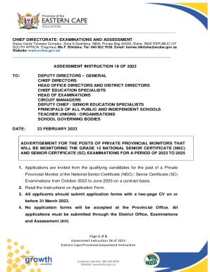 Fillable Online Chief Directorate Examinations And Assessment Fax