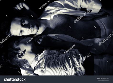 Gay Male Couple Lying Bed One Stock Photo Shutterstock