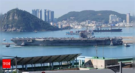 Us Aircraft Carrier Arrives In South Korea To Deter Pyongyang Times