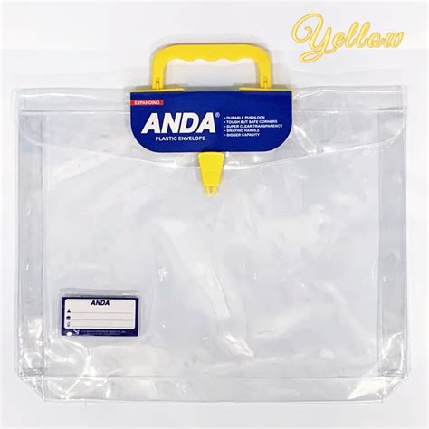 Anda Expanding Envelope Clear By Adventurer With Handle Push Lock