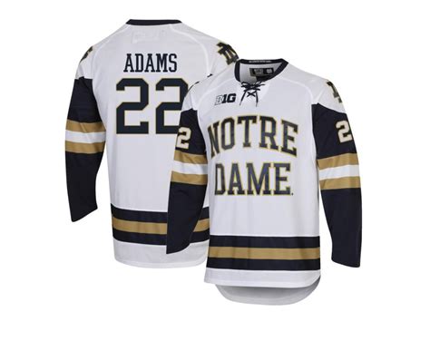 Men's Jack Adams White Notre Dame Fighting Irish Hockey Jersey - #22