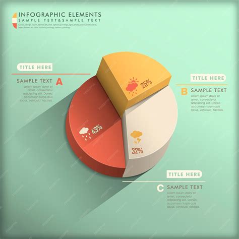 Premium Vector Realistic Abstract 3d Pie Chart Infographic Elements