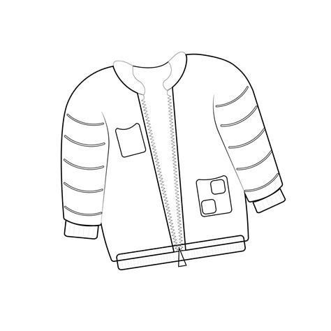 Coloring Page Jacket Autumn Winter Vector Illustration 14562999