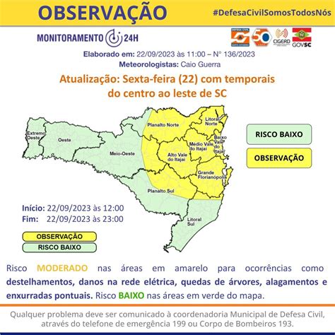 Aviso Meteorológico 220923 Defesa Civil De Itajaí